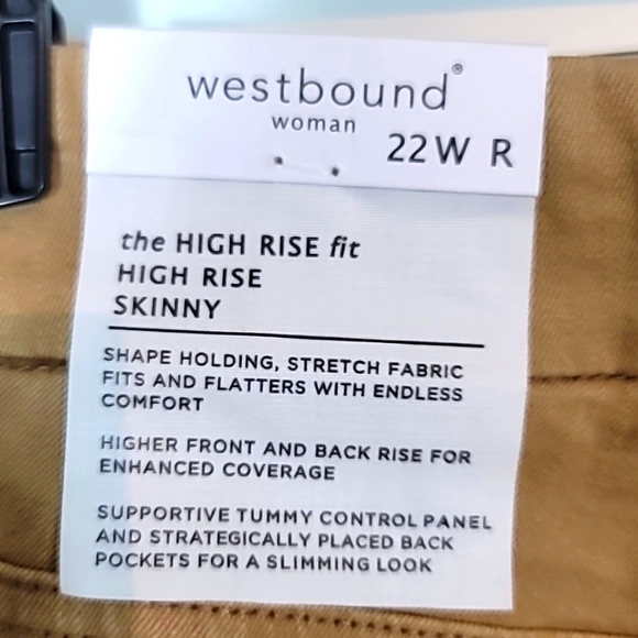 Westbound Woman Jeans 24W High Rise Fit And Skinny Khaki Regular Length - Picture 5 of 9